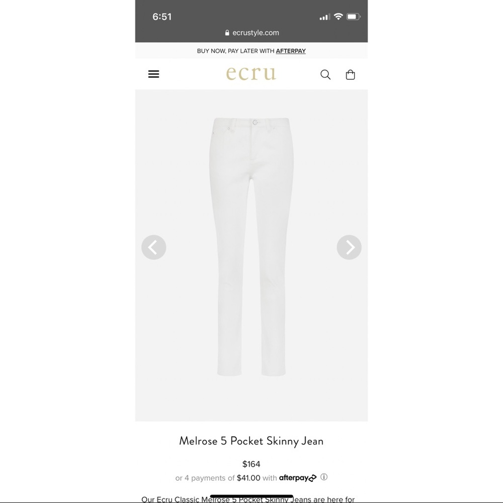 Ecru Skinny Jeans